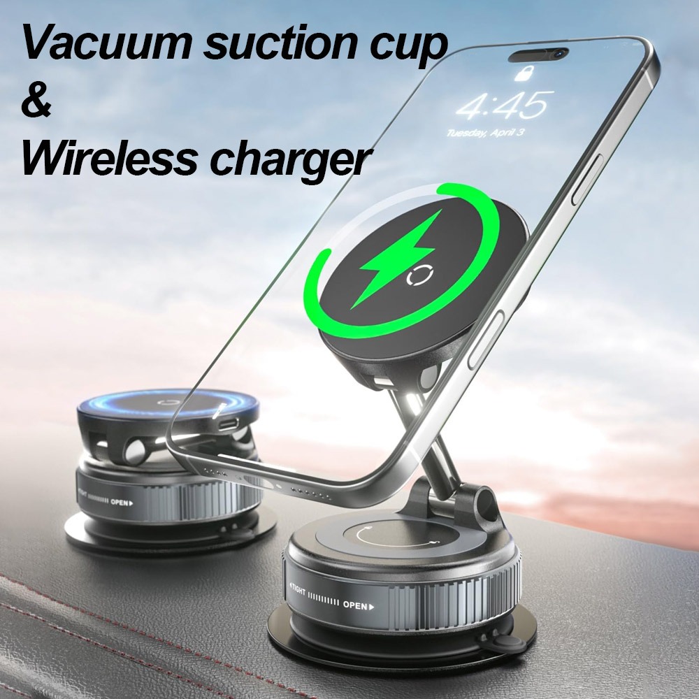 Wireless Car Charger Mount Fast Charging - Soporte para teléfono con cargador inalámbrico