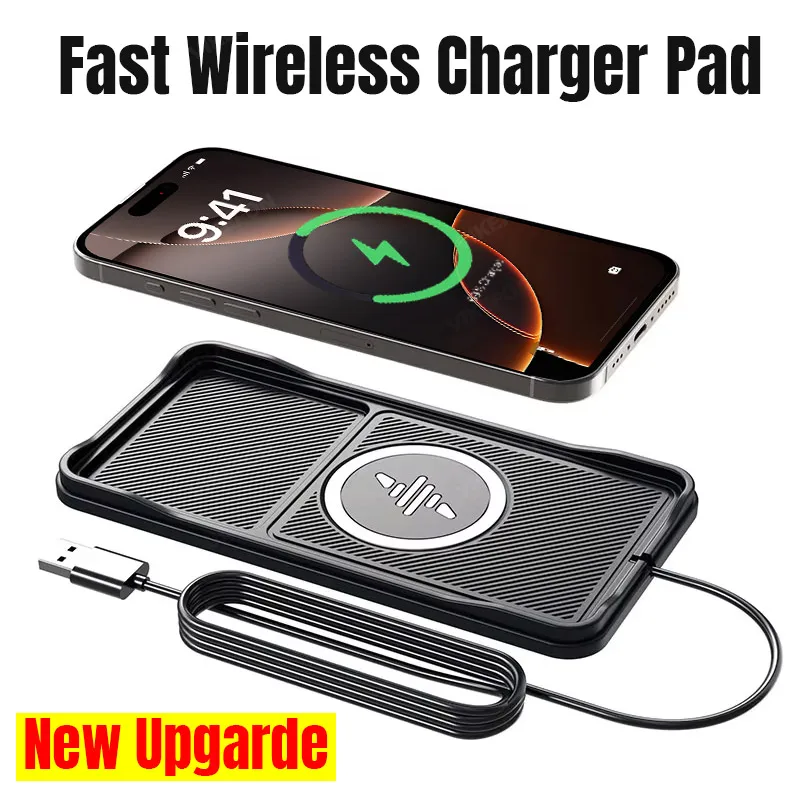 Wireless Car Charger Mount Fast Charging - Base de almohadilla de cargador inalámbrico