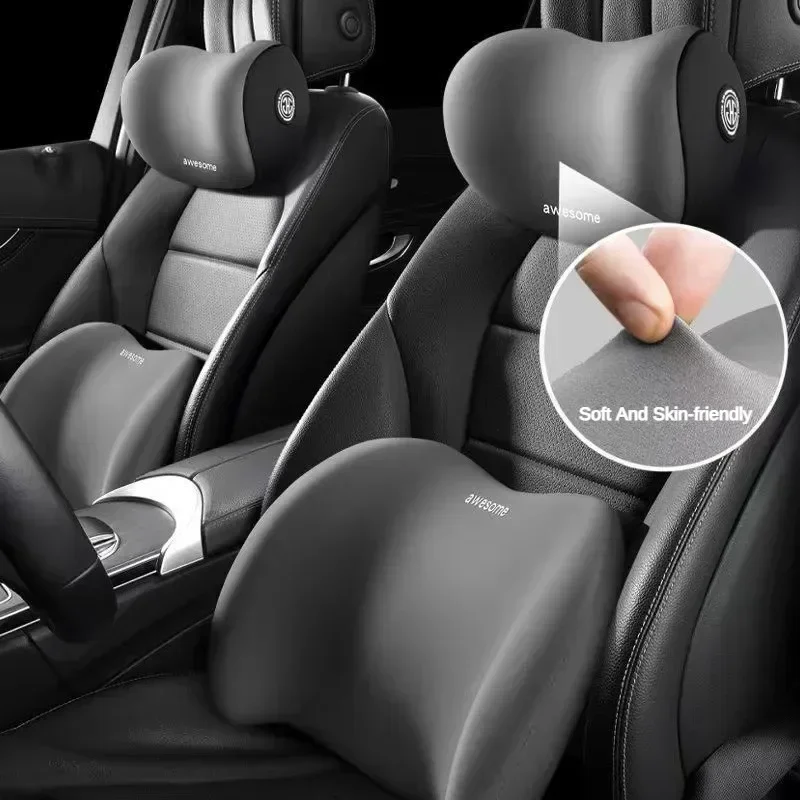 Cojín ergonómico de espuma vis - Memory Foam Car Neck Pillow Lumbar Support reseña y precio